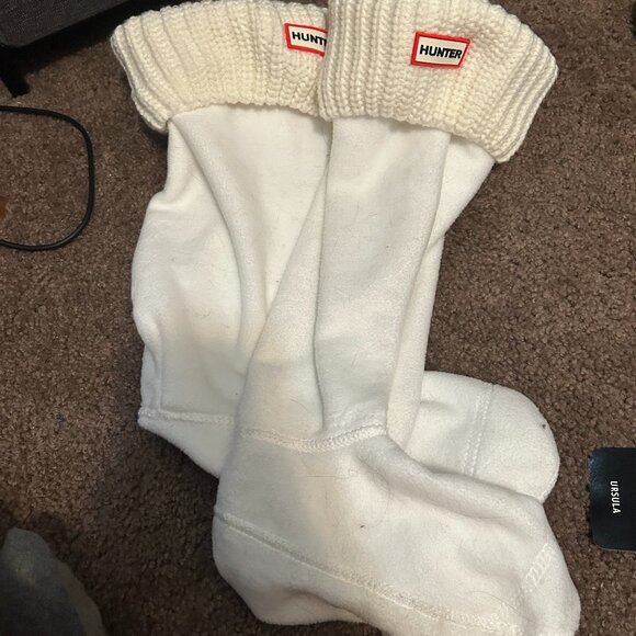 Hunter Off-White Boot Sock Inserts w. Crochet Tops Unworn - Picture 1 of 1
